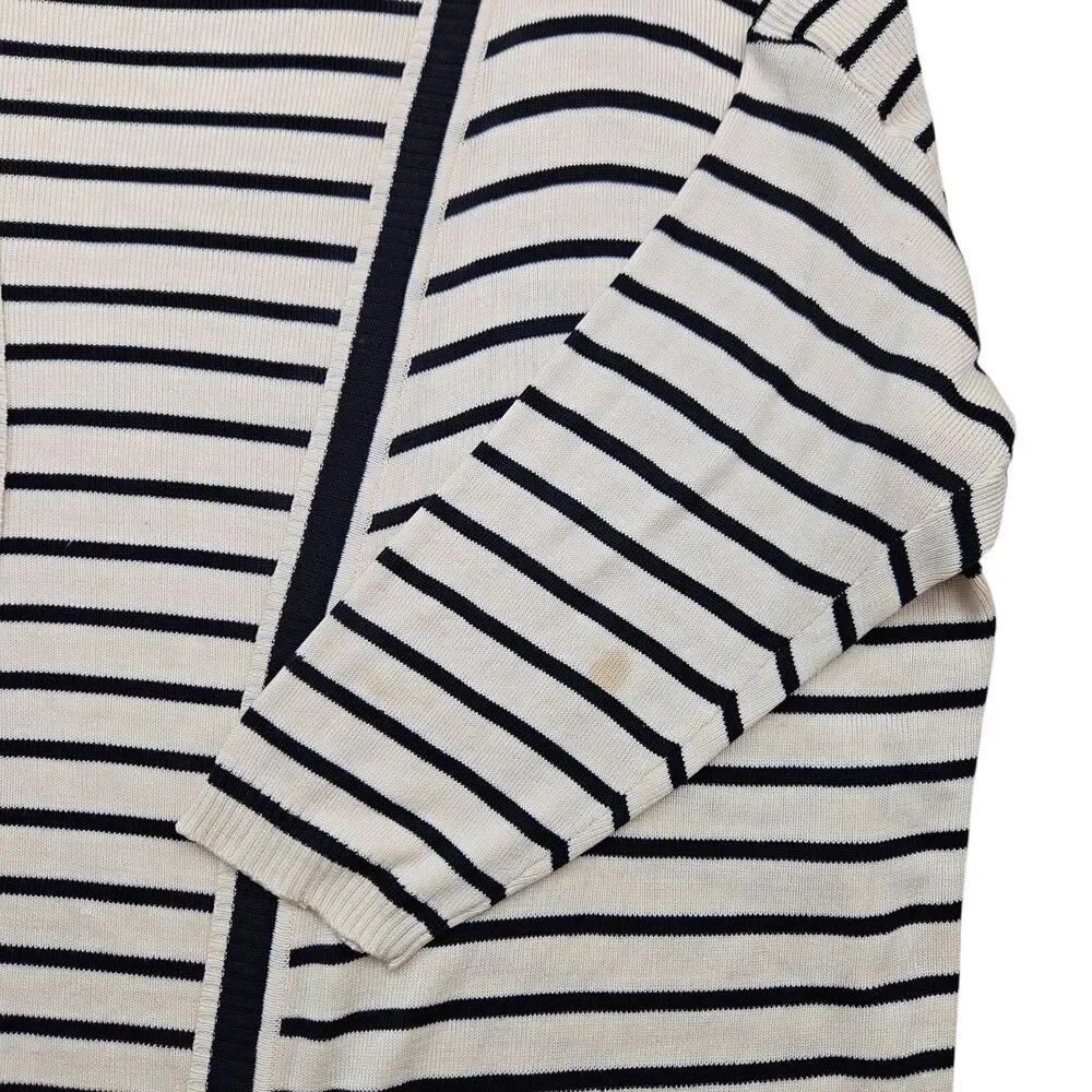 Vintage Emanuel Ungaro Silk Cardigan Sweater Womens Large Stripe Y2K Made in USA - Picture 8 of 10